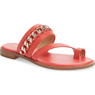 Michael Michael Kors Bergen Curb Chain Slide Sandal, Red