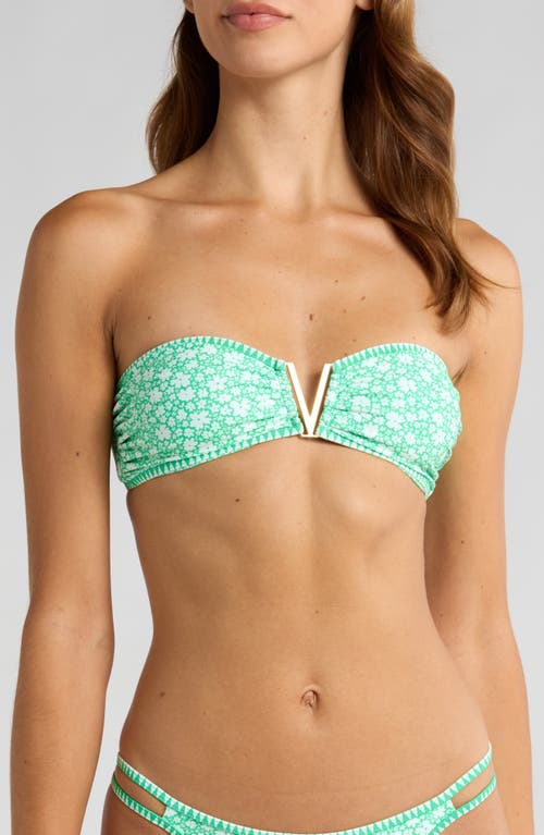 Shop Kulani Kinis Strapless V-wire Bandeau Bikini Top In Tequila Spritz