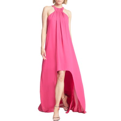 Halston Heritage High/low Crepe Trapeze Gown, Pink