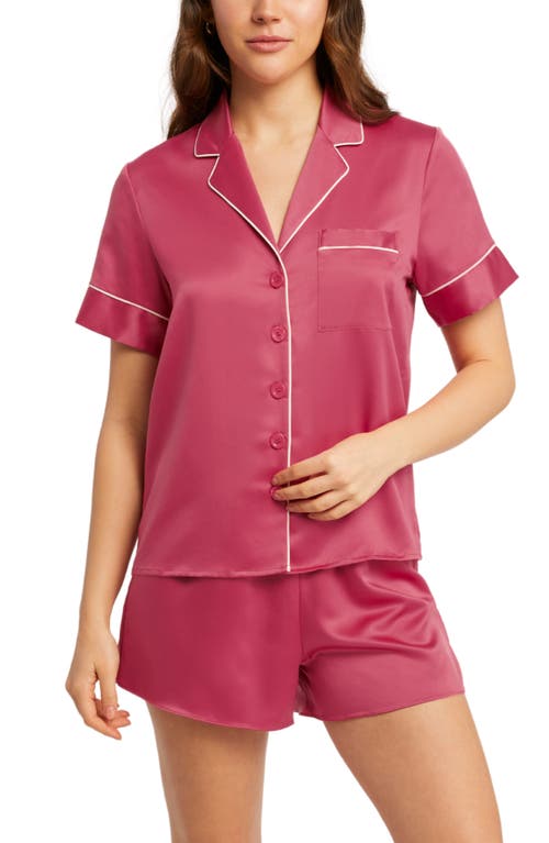 Shop Rya Collection Aurora Charmeuse Short Pajamas In Lipstick