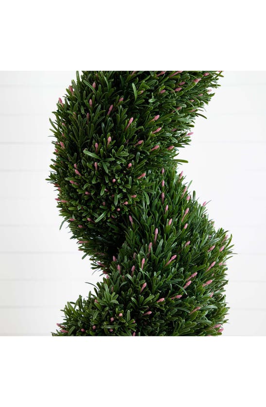 Shop Nearly Natural Uv Resistant Artificial Rosemary Spiral Tree In Green
