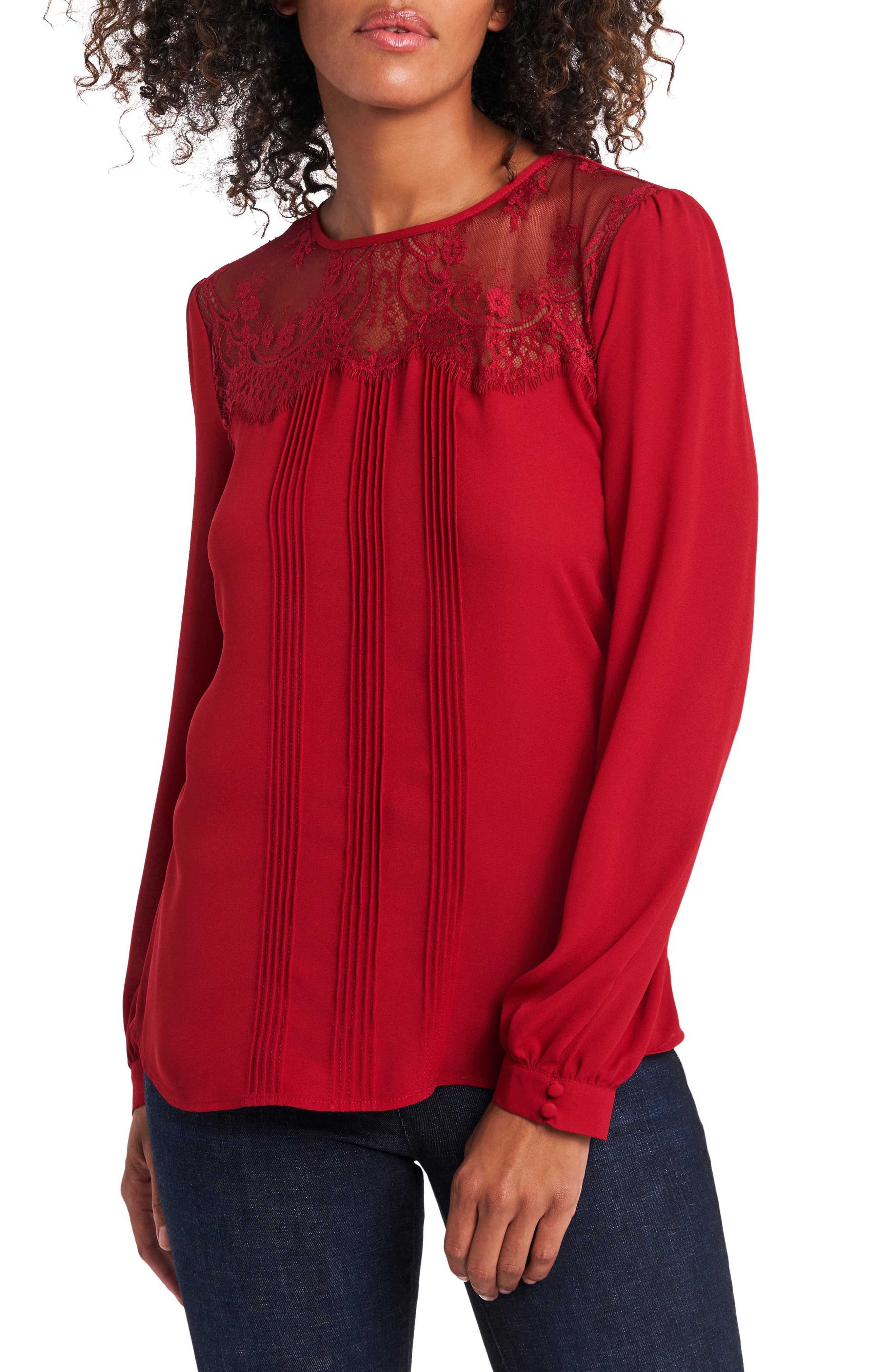 vince camuto red blouse