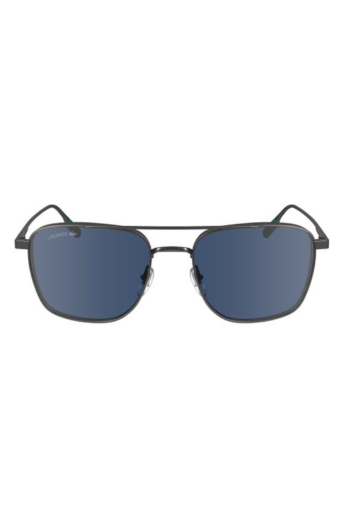 Premium Heritage 55mm Rectangular Sunglasses in Matte Dark Gunmetal