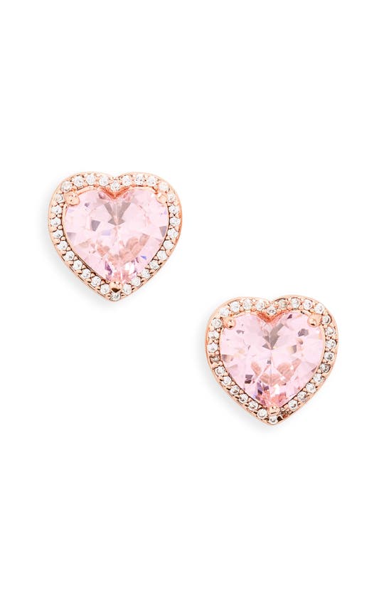 Kate Spade My Love Pink Heart Stud Earrings In Pink / Gold