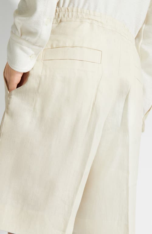 Zegna Oasi Linen Shorts In Calcare
