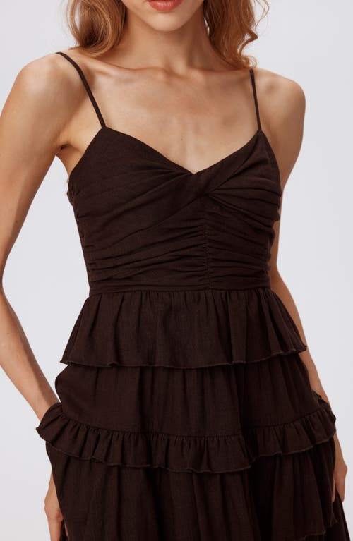 Shop Diane Von Furstenberg Kali Tiered Ruffle Dress In Coco Brown