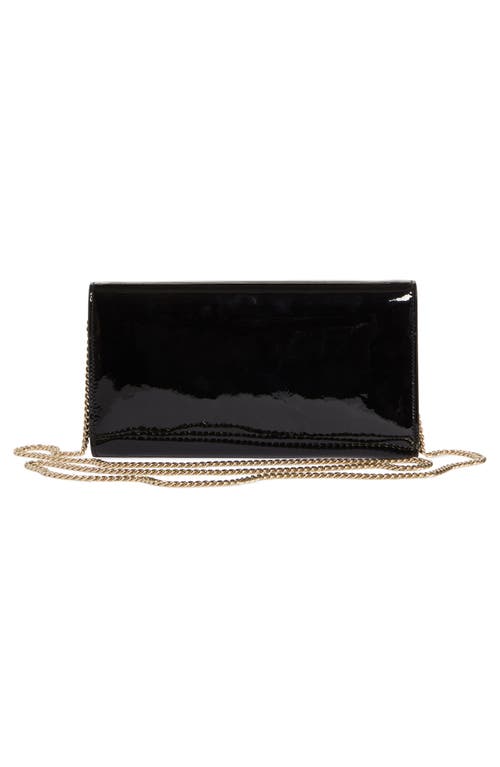 Shop Jimmy Choo Emmie Leather Clutch In Black/light Gold