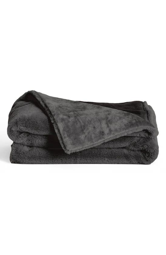 Unhide Lil' Marsh X-small Plush Blanket In Charcoal Charlie