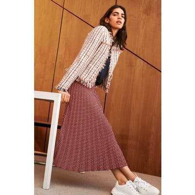 Petite Halogen Pleated Midi Skirt, Ivory