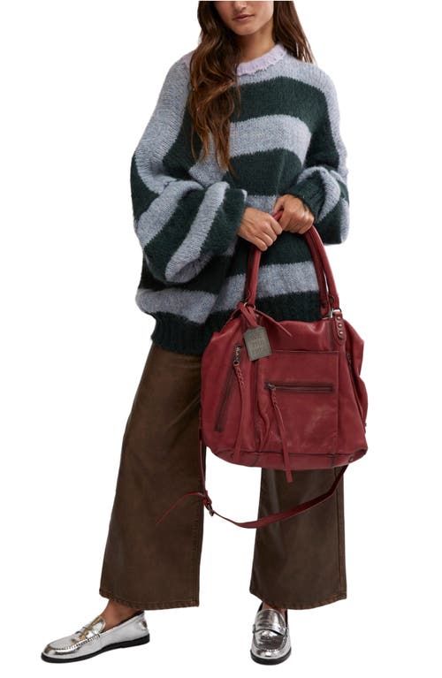 Free People Emerson Lambskin Leather Tote In Crimson