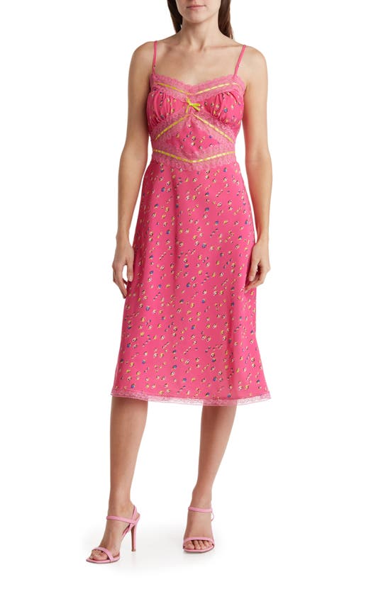 open lace back dress Betsey Johnson Pink Lace Dress main image 1