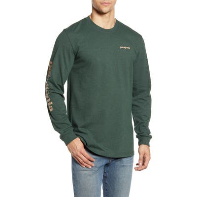 Patagonia Long Sleeve Logo T-Shirt, Green