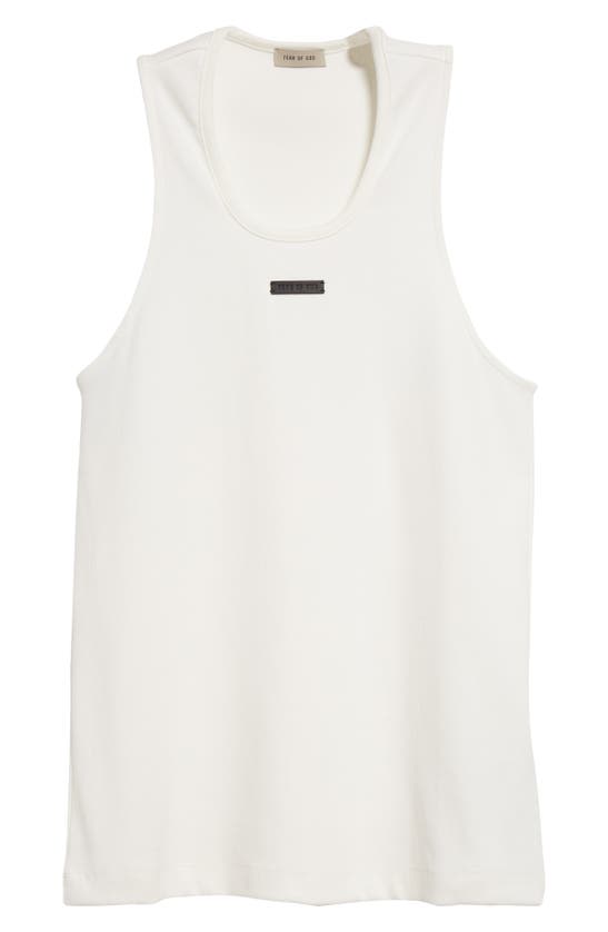 Shop Fear Of God Rib Stretch Cotton Tank Top In White