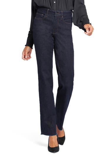 Nydj Cool Embrace® Frayed Relaxed Straight Leg Jeans In Magical