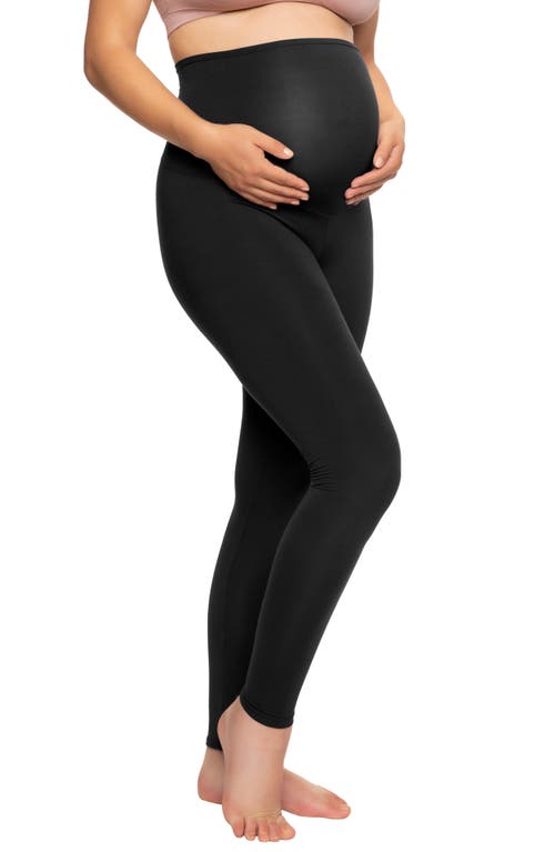 Shop Felina 2-pack Maternity Leggings In Black/black