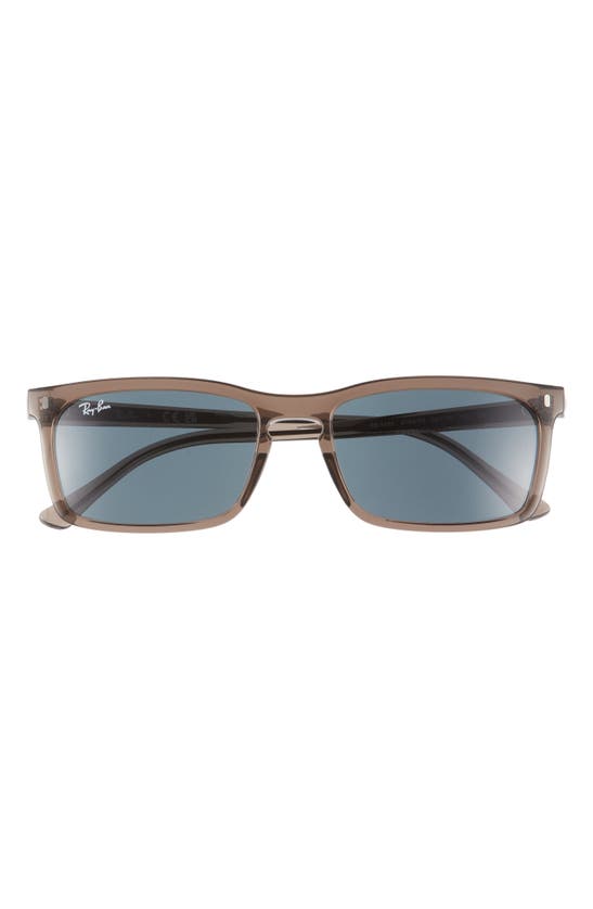 Shop Ray Ban 56mm Rectangular Sunglasses In Blue