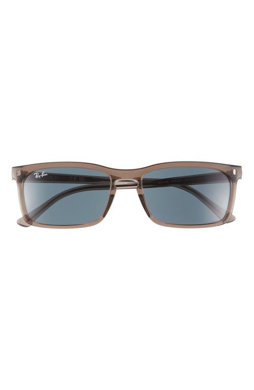 Shop Ray Ban Ray-ban 59mm Rectangular Sunglasses In Blue/brown