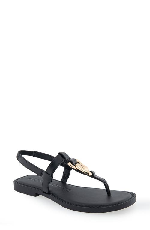 Shop Aerosoles Carmine T-strap Sandal In Black Pu