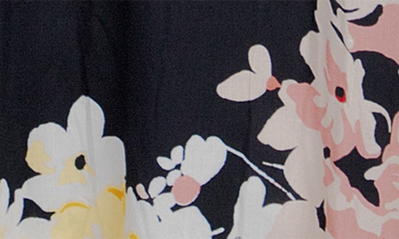 Shop Saachi Floral Print Cover-up Kaftan In Black Combo
