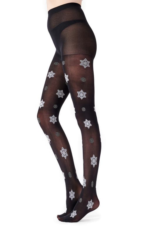 Pretty Polly Snowflake Sheer Tights in Black Mix