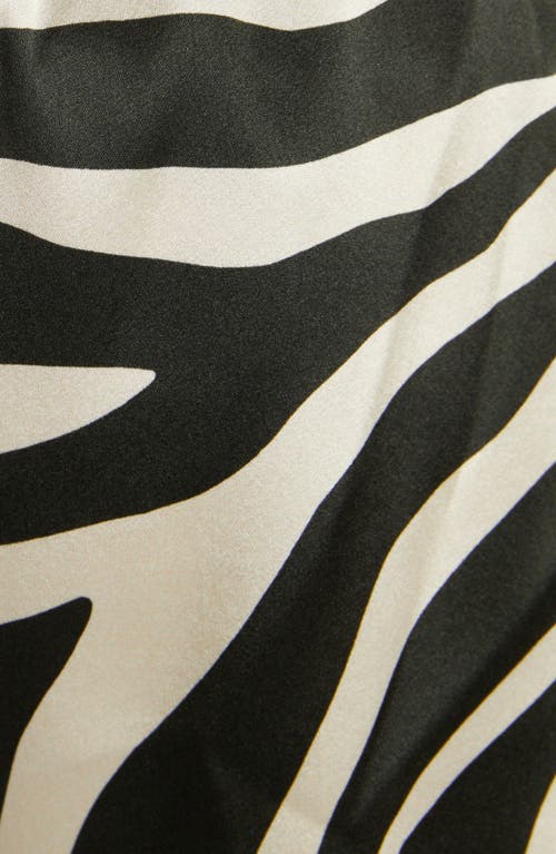 Shop Tom Ford Zebra Print Stretch Silk Satin Pajama Shorts In Ecru/black