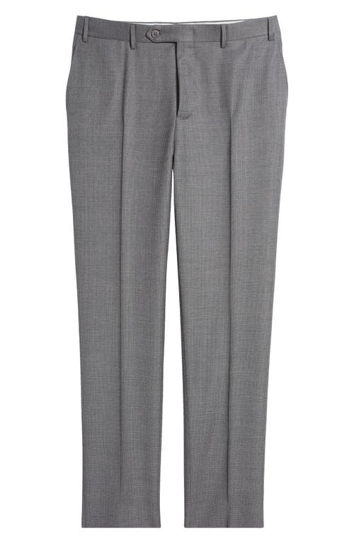 Shop Canali Siena Regular Fit Solid Wool Dress Pants In Light Grey