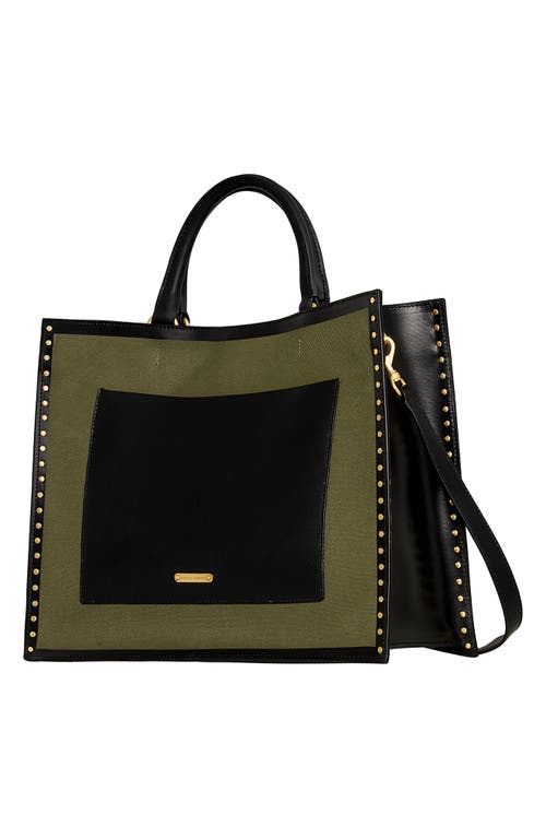 Shop Rebecca Minkoff Darren Canvas & Leather Surplus Tote In Verde