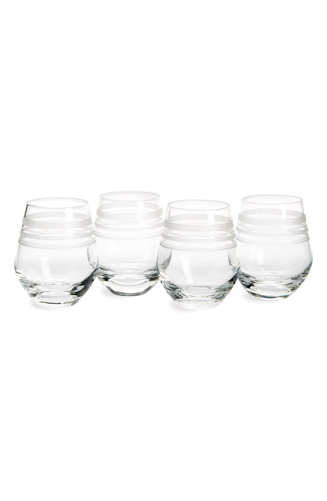 kate spade new york 'library stripe' stemless champagne flutes (Set of