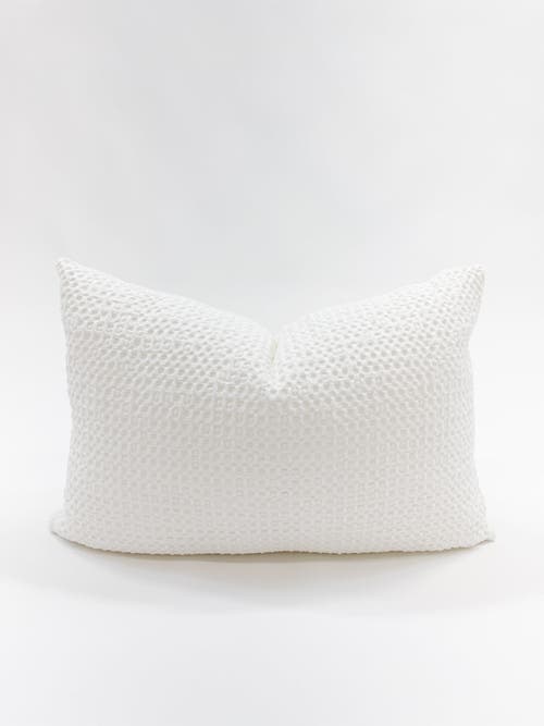 Anaya Cool Cotton Waffle Weave Pillow With Down Alternative Insert In White