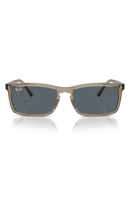 Shop Ray Ban 56mm Rectangular Sunglasses In Blue