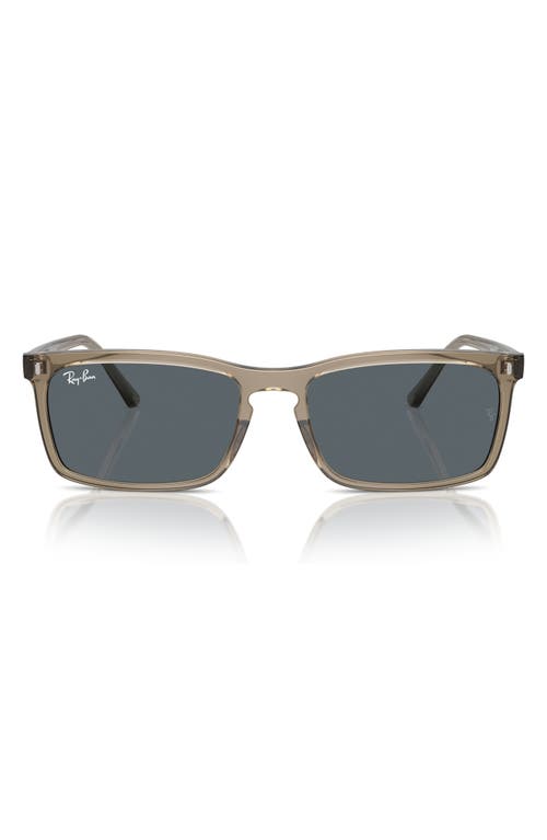 Shop Ray Ban Ray-ban 59mm Rectangular Sunglasses In Blue/brown