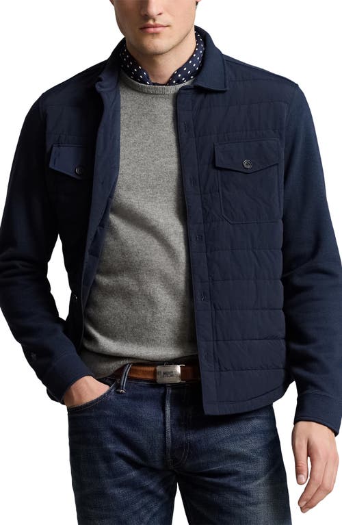 POLO RALPH LAUREN POLO RALPH LAUREN PIQUÉ DOUBLE KNIT QUILTED SHIRT JACKET
