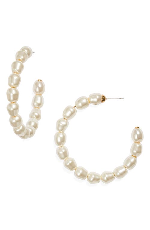 Lele Sadoughi Stardust Imitation Pearl Hoop Earrings at Nordstrom