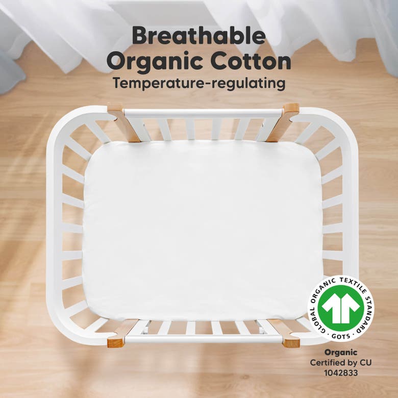 Keababies Soothe Fitted Mini Crib Sheet In Soft White