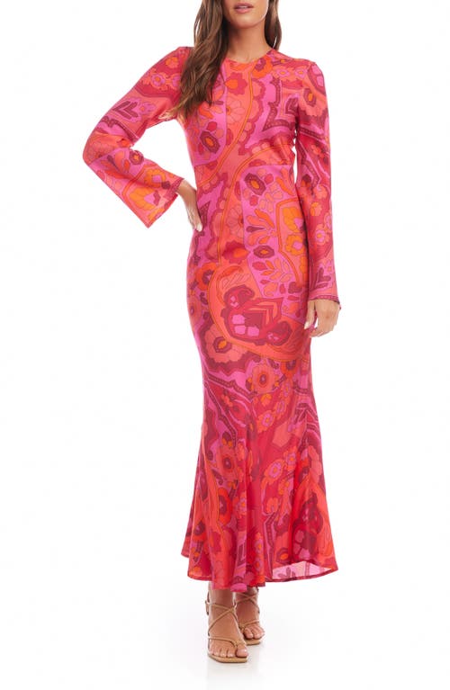 FIFTEEN TWENTY Floral Long Sleeve Maxi Dress in Pink Multi Print at Nordstrom, Size 4