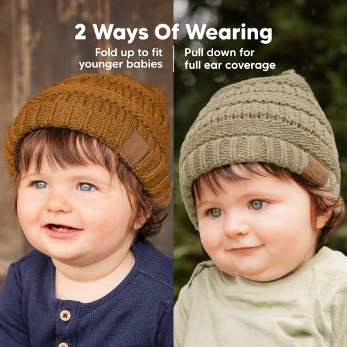 Shop Keababies 3-pack Warmzy Baby Beanies In Latte