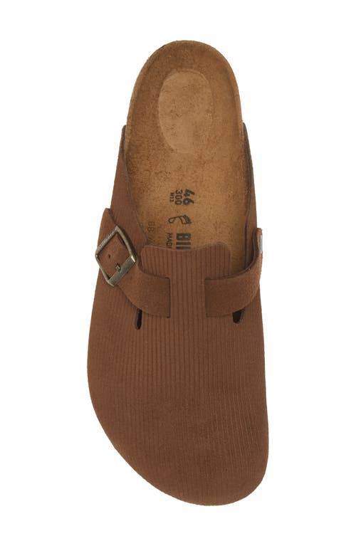 Shop Birkenstock Boston Ribbed Clog In Dark Tea