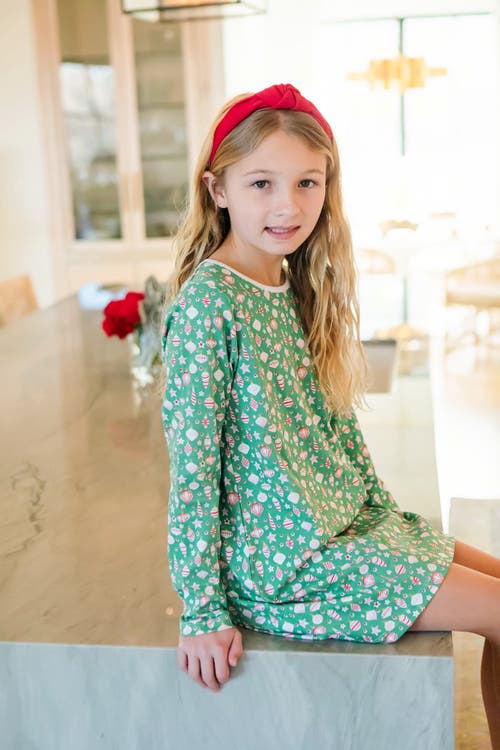 Shop Lila And Hayes Berkeley Girls' Shirt Dress In Retro Ornaments