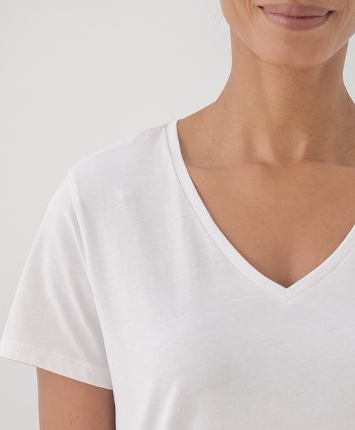 Pact Organic Cotton Softspun V-neck Tee In White