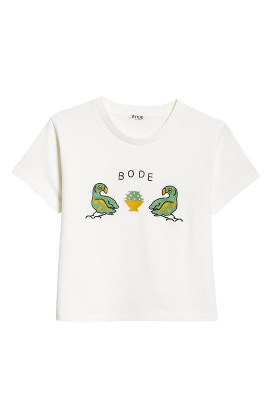 Shop Bode Twin Parakeet Embroidered T-shirt In White