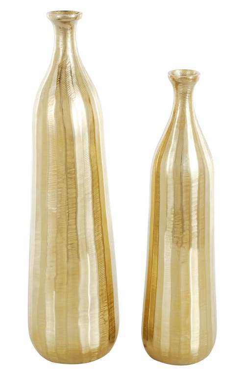 Vivian Lune Home Golden Set Of 2 Vase Set In Gold