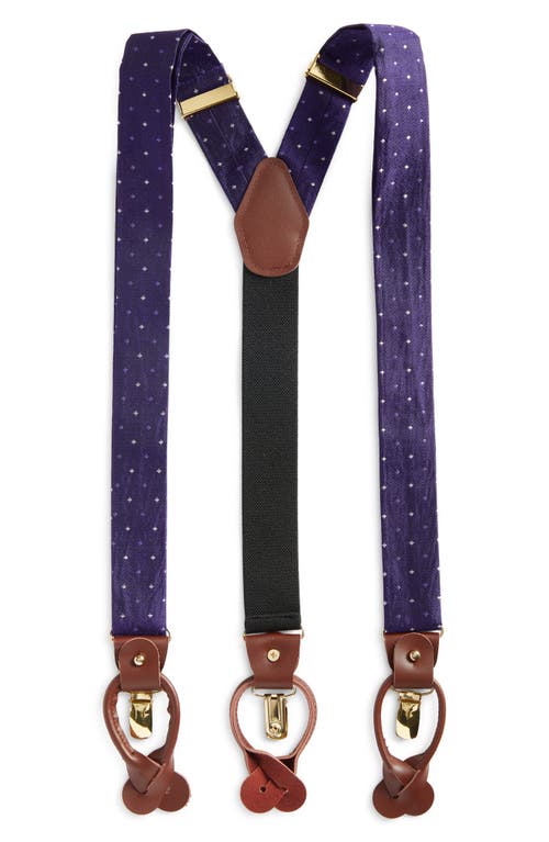 Diamond Silk Suspenders in Purple
