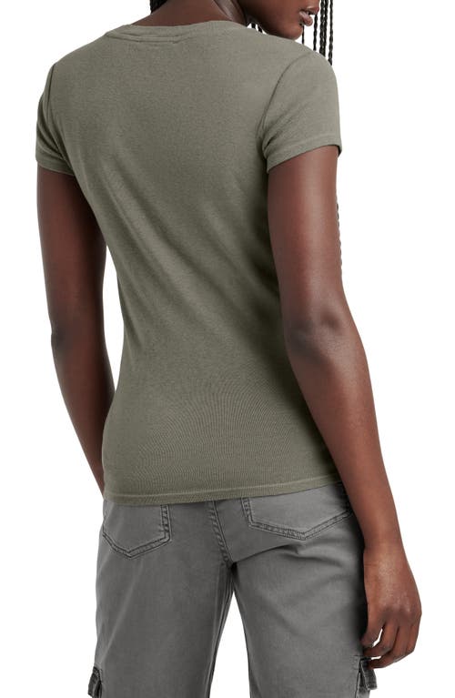 Shop Splendid Kate Slub V-neck T-shirt In Soft Vintage Olive Branch