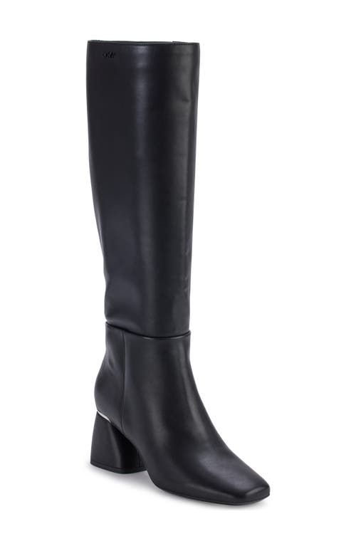 Shop Dkny Cana Knee High Block Heel Boot In Black