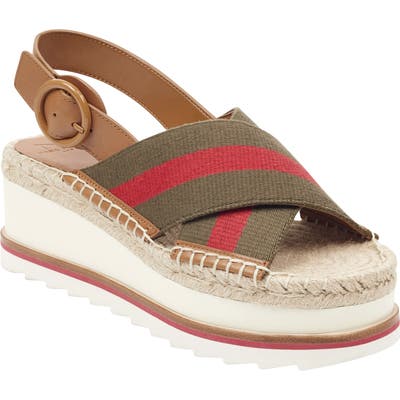 Marc Fisher Ltd Glenna Platform Slingback Sandal- Green