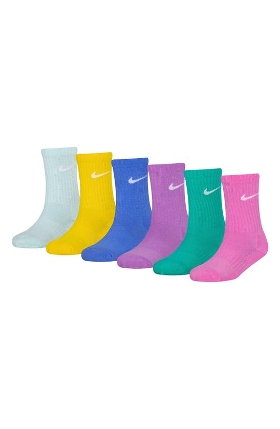 Nike Kids' Basic Swoosh Rib Crew Socks In Jade Ice