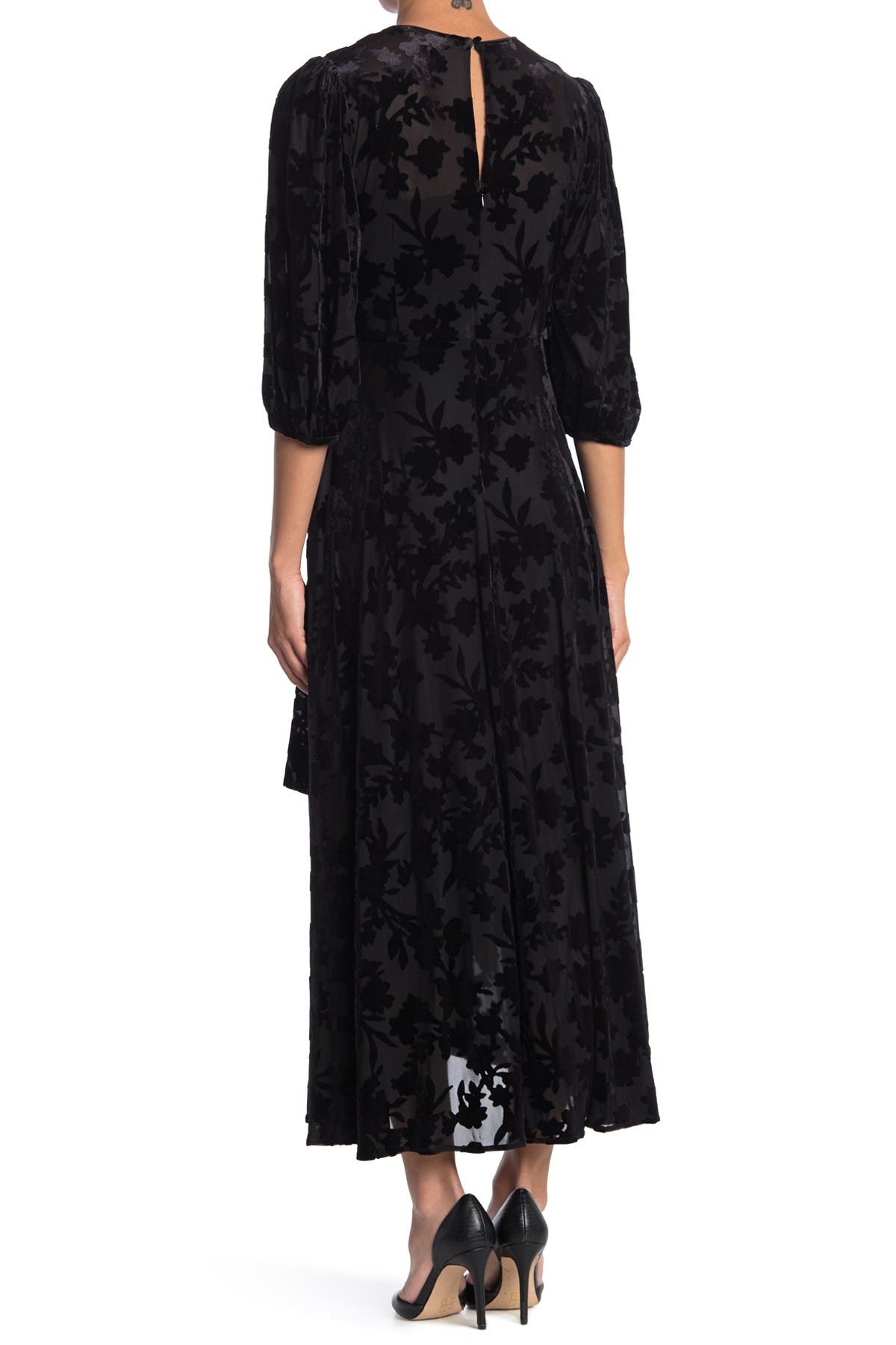 calvin klein velvet surplice maxi dress