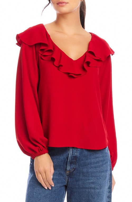 Shop Fifteen Twenty Rita Ruffle Top In Cherry