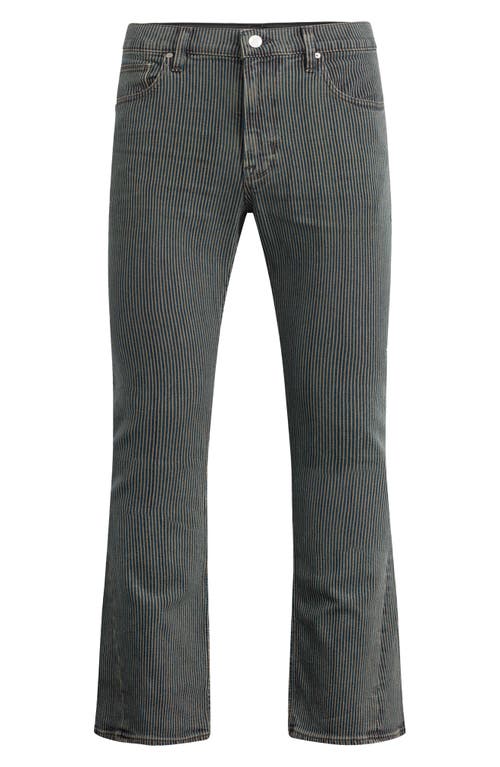 Shop Hudson Jeans Walker Kick Flare Pinstripe Jeans In Khaki Striped