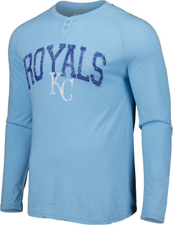 Men's Concepts Sport Light Blue Tampa Bay Rays Inertia Raglan Long Sleeve Henley T-Shirt Size: Small
